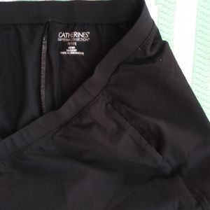 4X Petite Black Leggings Catherines Pockets Spandex Suprema 30/32